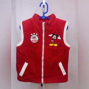 Children’s Mickey Mouse corduroy vest 3T full zip up Disney vest unisex kids